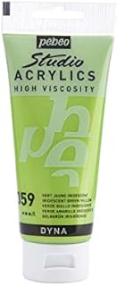 Pébéo - Studio Acrylics Fine Acrylic - Acrylic Paint - Iridescent Acrylic - Iridescent Green-Yellow, 100 ml