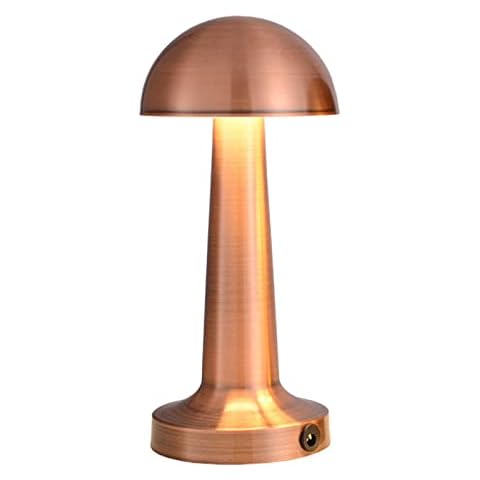 Aosbset Creative Desk Lamp Metal Mushroom Table Lamp Top Touch Vintage Atmosphere Night Light for Bar Restaurant Bedroom Bedside Lamp Durable Cover