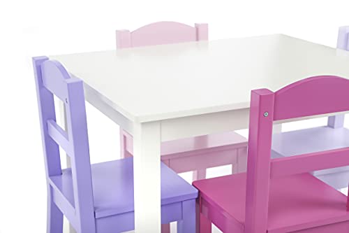 Humble Crew Kids Wooden Table and 4 Chairs Set, White/Pink/Purple/Aqua - Kids Table and Chair Set for Toddlers and Children for Arts, Crafts, and Snack Time - Sturdy, Durable Toddler Activity Table by Humble Crew - Image 7