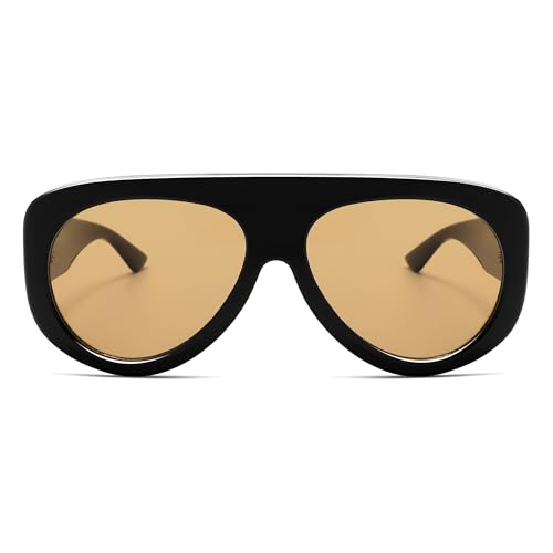 Trendy Aviator Sunglasses Womens Mens Retro 90s Rectangle Wrap Shades Oversized Style AR823723