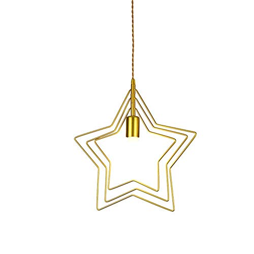 Lustre étoile creuse en fer forgé noir suspension contemporaine