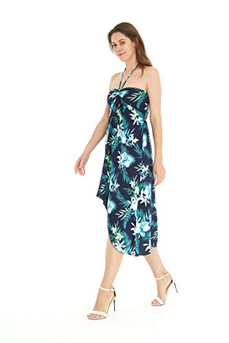 Image of Family Matching Hawaiian Clothes, Orchid Breeze Navy | Lightweight 100% rayon • Family matching outfits • Beach vacations • Luaus • Cruises • Family photos