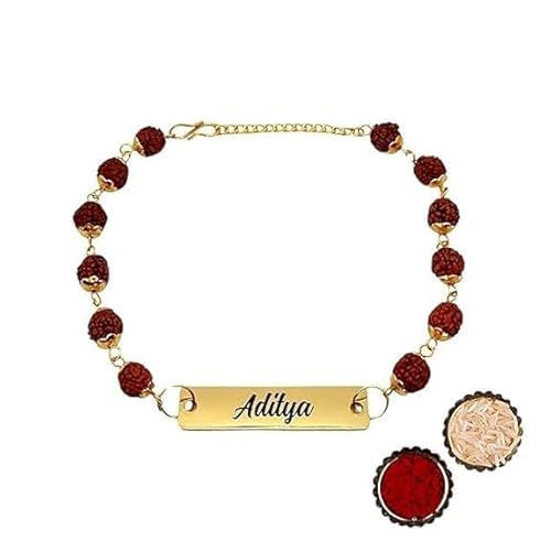 WEHATKE Unisex-Adult Personalized Rudraksha Metal Rakhi With Name | Best Gift For Brother On Rakshabandhan (Pack Of Five) (B0D9K7WCR2) Amazon Price History, Amazon Price Tracker