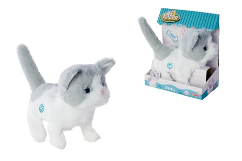 Simba PetZoo Kitty, Spielzeug Haustier, mit Sound, läuft und wackelt mit dem Schwanz, Try me, 19cm, ab 3 Jahre