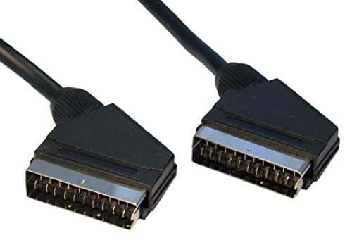 Master Cables Shielded Scart Cable, Gold-Plated Male to Male, RGB 21-Pin Scart Lead for AV Audio and Video Connector for TV, Sky, VCR, DVD Player, Android Boxes