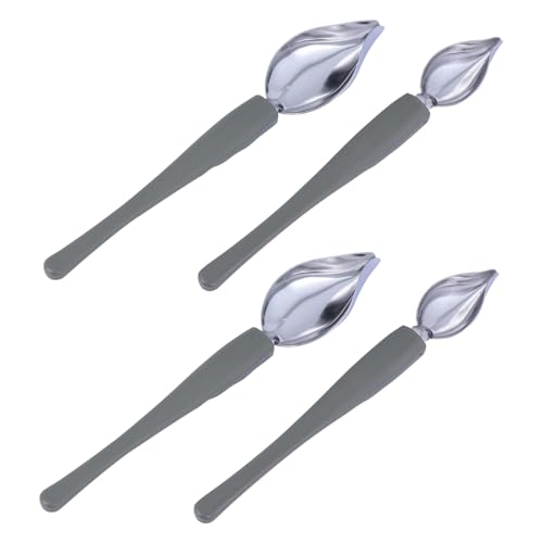 Alipis Cuchara De Acero Inoxidable Para Pintar y Decorar, 4 Piezas, Herramienta De Dibujo De Arte De Café, Cuchara Para Salsa, Utensilio Para Repostería y Presentación De Postres