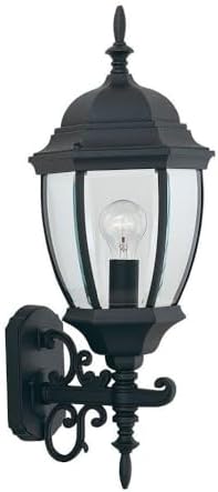 Designers Fountain 2432-BK Triverton - One Light Outdoor Wall Lantern, Black Finish with Clear Beveled Glass