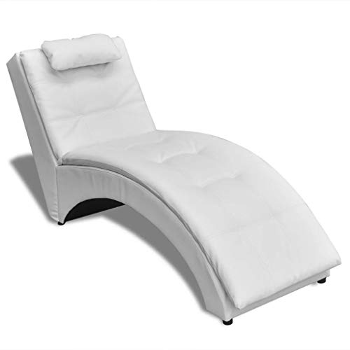 Xichuzi Diván con Almohada de Cuero sintético Blanco, Chaise Longue Individual, Sillon Tantra para Adultos, Sofa Individual - SPU:242217