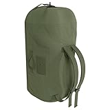 BaHoki Essentials Canvas Duffel Bag - Heavy Duty Top Load Duffel Sea Bag - Military Green Cargo Travel Bags