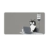 KWQDOZF Diligent Cat Gaming-Mauspad, rutschfeste Gummibasis, XXL-Mauspad mit genähten Kanten, wasserdicht, abwaschbar, für Schreibtisch, Homeoffice, Gaming, 75 x 40,6 cm