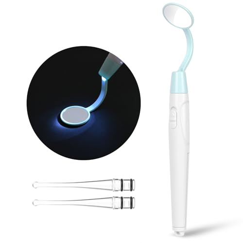 Flintronic Mundspiegel mit LED-Licht, Oral Dental Mirror, Antibeschlag Dentalspiegel mit 2 Beleuchtungsmodi, Mund Zahn Inspektion Spiegel, Wiederverwendbare LED Zahnpflegespiegel für Zahnpflege