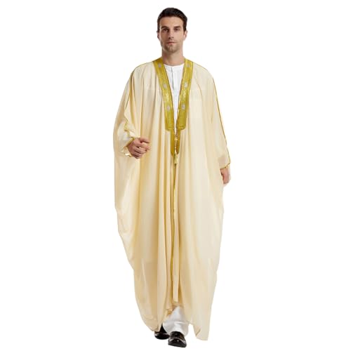 Caftán de hombre FYMNSI 10338033 beige XL túnica holgada antitranspirante