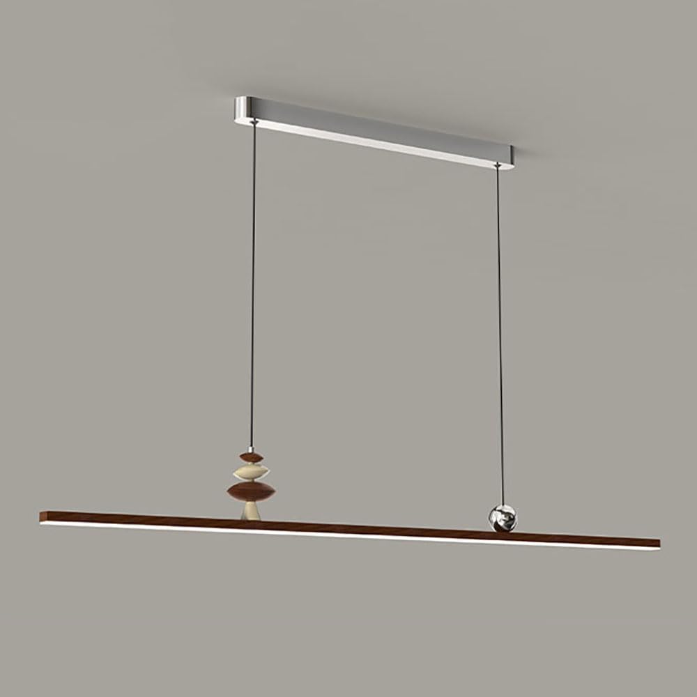 Lustre LED moderne ultra-mince en grain de bois de 30W et trois modes