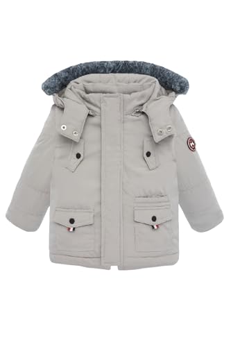 Generico Giubbotto Invernale Bambino 12 Mesi Grigio – Piumino Caldo con Cappuccio per Neonato Modello 2450