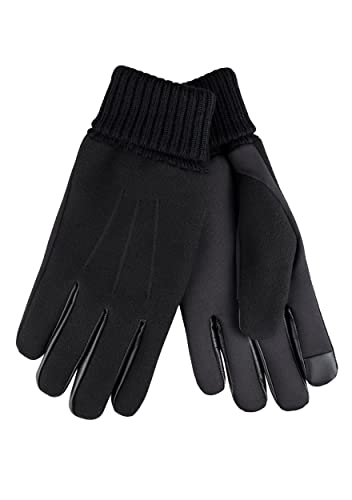 Dockers Gants en tissu pour homme avec capacité tactile de smartphone, Laine noire., Large