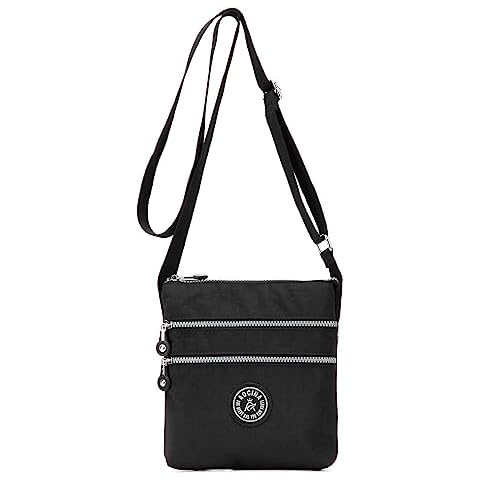 AOCINA Crossbody Purses for Women Lightweight Small Travel Bag Shoulder Purses and Handbags with Multi Zipper Pockets (Black) Cover