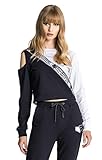 Regular fit; Color block style; Stretch cotton fleece; Black/white GK Yin Yang print; Black/white GK woven ribbon; Round neck; Cut-out detail; Long sleeves; Ribbed edge; Straight hem
