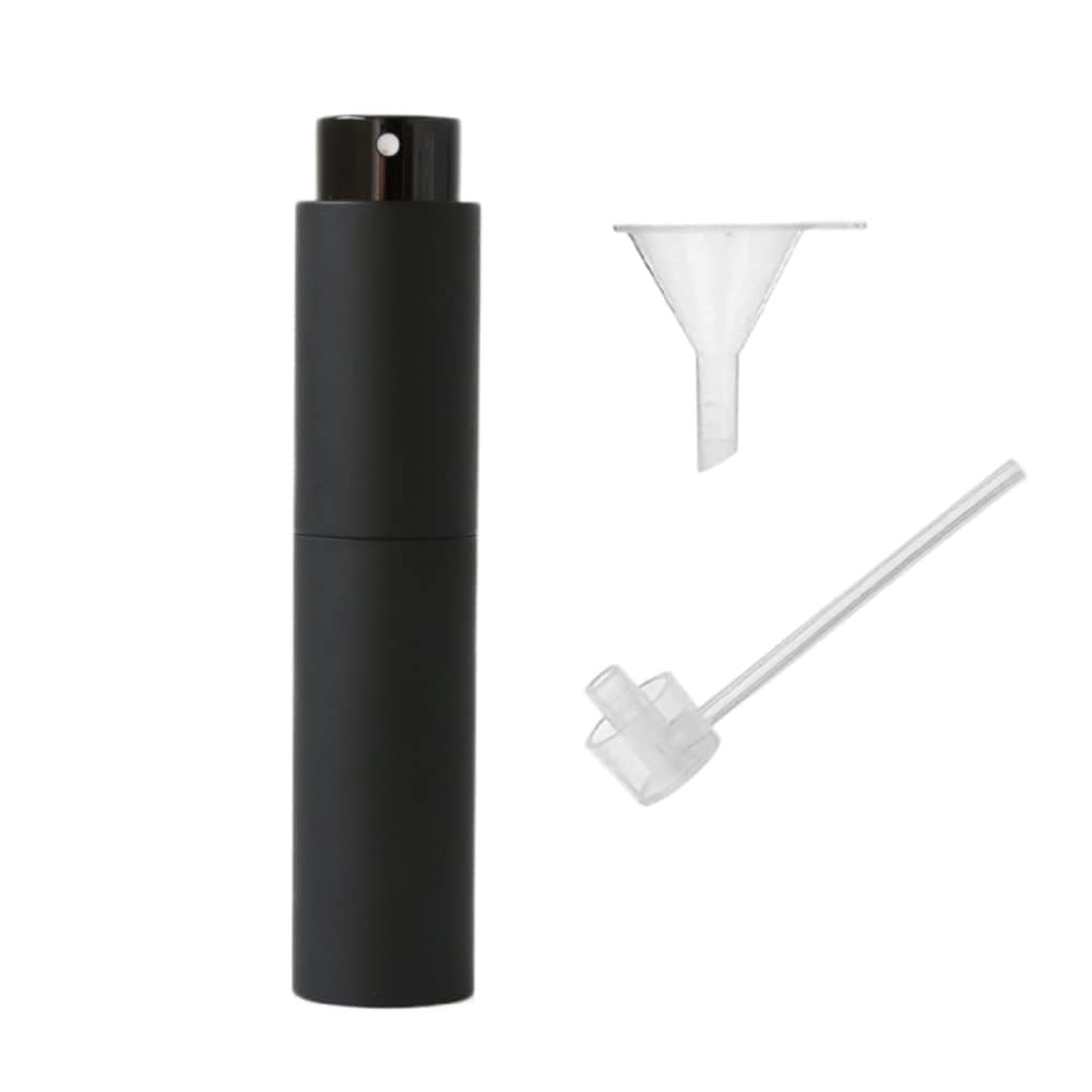 NEUTRINO Portable Refillable Perfume Atomizer, 10ml Mini Travel Spray Bottle, Glass Inner with Funnel, Black-picture-16