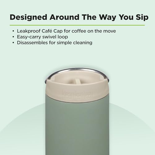 Klean Kanteen 20oz TKWide Vaso Térmico Aislado para Café con Tapa Café - Sea Spray miniatura 5
