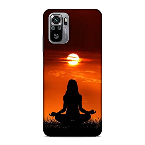 Image of Printed Mobile Back Hard Case Cover for Xiaomi Redmi Note 10 / Xiaomi Redmi Note 10S | Meditation, Sunrise, Shadow, Sunset A-2203