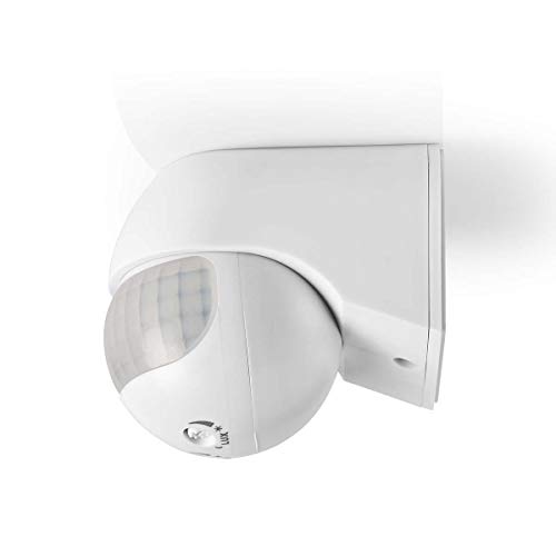 qwyeuro détecteur de mouvement infrarouge, ip44 led, portée intérieur/extérieur ip44,230 v max.12 m/180 °,800/400 w (blanc)