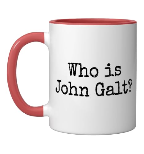 Who is John Galt? Ceramic Mug, Red/White, 11oz