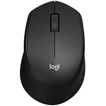 Logitech M330 Silent Wireless Mouse, 2.4GHz with USB Receiver, Optical Tracking, Quiet & Lightweight, Long Battery Life, for PC, Mac, Laptop, Chromebook - Black
