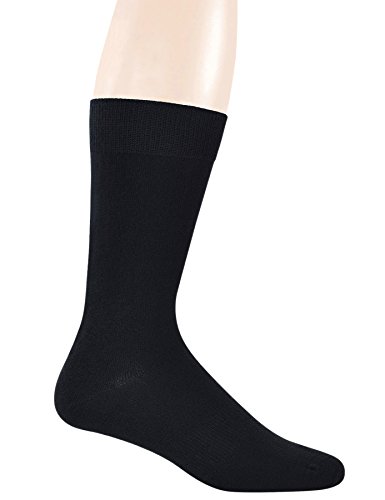 Yomandamor 5 Pairs Men's Crew Dress Socks with Arch Support and Seamless Toe2