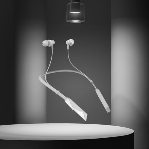 Image of Unix Elite 1 Charm Wireless Neckband | ENC Bluetooth Headset with Voice Changer (4 Modes) | 48H Playtime | Deep Bass | Magnetic Earbuds | Sweat Resistant | Stylish Neckband with Mic (Silver)