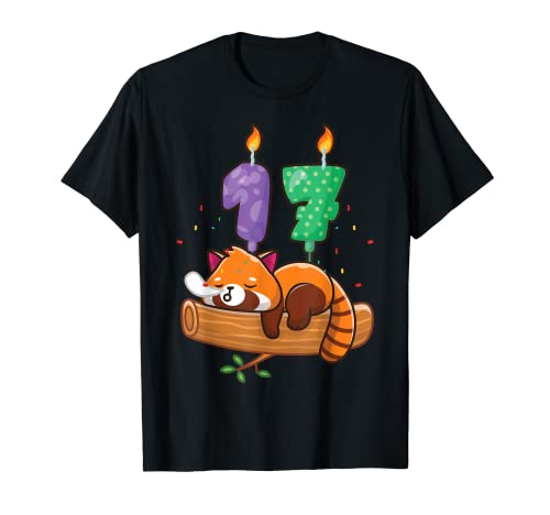 Red Panda 17 Cumpleaños Diversión Red Pandas Animal Lover Gráfico Camiseta