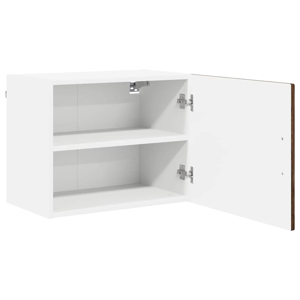 Meuble Mural Porto en chêne Brun 50 x 31 x 40 cm en Bois d ingénierie, Armoire Cuisine Murale avec Porte, étagère, Compartiment, Rangement épices et Vaisselle