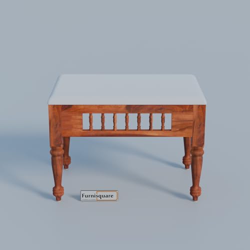 Image of Dining Table 4 Seater | Solid Sheesham Wood Four Seater Dinning Table Set with 3 Cushioned Chairs & 1 Bench | Rectangular Dinner Table for Home, Kitchen & Living Room | Natural Finish