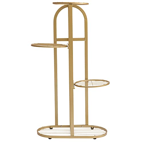 Partykindom 1Pc Iron Flowerpot Rack Retro Wrought Iron Flower Pot Rack For Home (Golden) For Home/Wall/Room Decor #TOP19