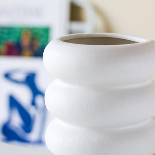 Ceramiczny wazon na kwiaty, geometryczne wazony dekoracyjne w kształcie pączka do wystroju domu, kuchni, biura lub salonu