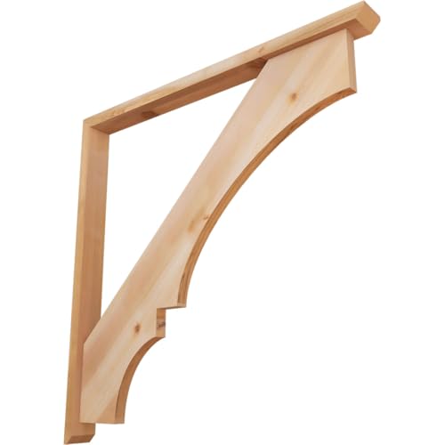 3 1/2"W x 42"D x 42"H Balboa Slat Smooth Bracket w/Offset Brace, Western Red Cedar