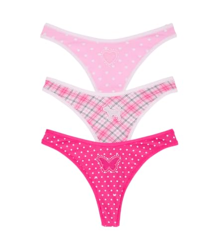 Victoria's Secret PINK | Elle 3-Pack Cotton Thong Panties, Elle Pink Pack, M - image 1