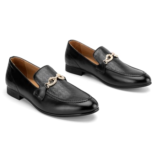 Image of Meijiana Men's Fashion Classic Microfiber PU Leather Loafers and Weeding Dress Shoes for Men