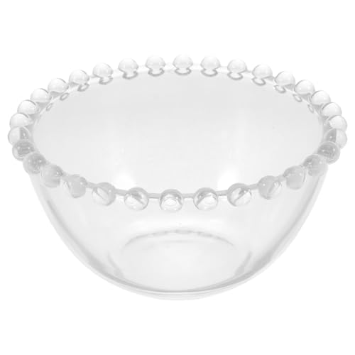 Kichvoe Glass Dessert Bowl Beads Design Large Transparent