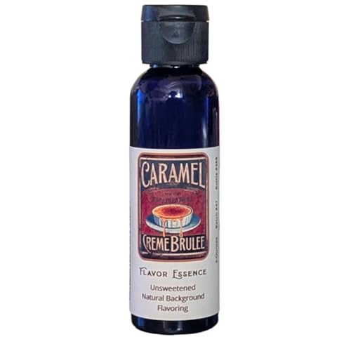 CARAMEL CREME BRULEE Flavoring by Flavor Essence (Unsweetened, Natural Background Flavoring) 2 Oz.| For Beverages: coffee/tea, shakes, smoothies, bar drinks. For Foods: baking, doughs, batters, frostings, yogurt