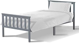 AVC Designs Single Pine Bed Frame 3ft Grey Wooden Shaker Style Bedroom Furniture