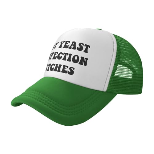 Image of My Yeast Infection Itches Trucker Hat Funny Baseball Caps Adjustable Fishing Hats for Men Women Black
