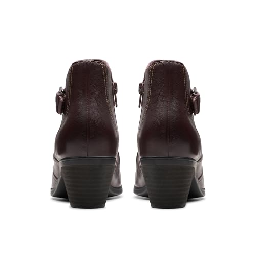 Clarks Clarks Collection Women's Emily 2 Opal Ankle Boot, Dark Brown Leather, 8.5 Medium US