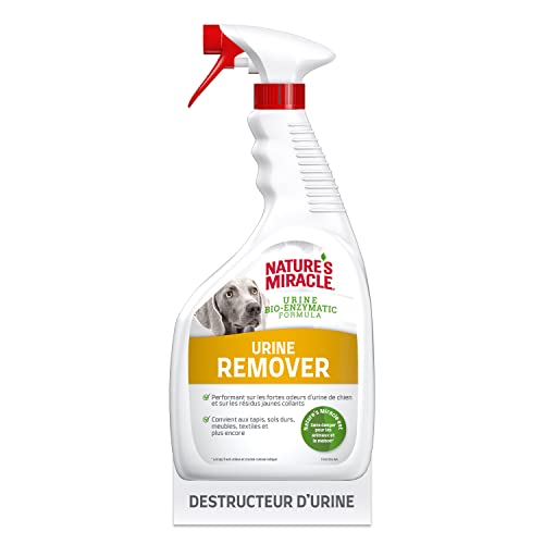 Nature’s Miracle Urine Remover - Spray Eliminateur pour taches et odeurs d’urines de chien – Odeurs tenaces – Action Bio-Enzymatique - Multi-surfaces – Aux Huiles Essentielles d’Agrumes – 946 ml