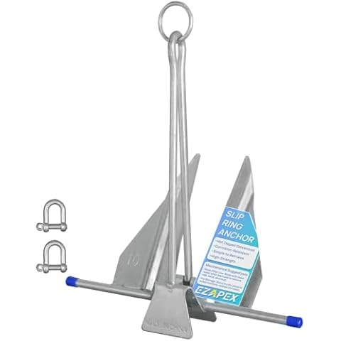 EZAPEX Upgraded Boat Anchor with Slip Ring Shank Anchor for Boats Pontoon Deck Fishing and Sail (for Boats 20 to 24 Feet) Cover