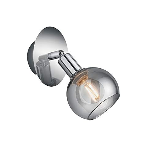 Reality Leuchten Chrome Wall Spotlight with Glass Cover