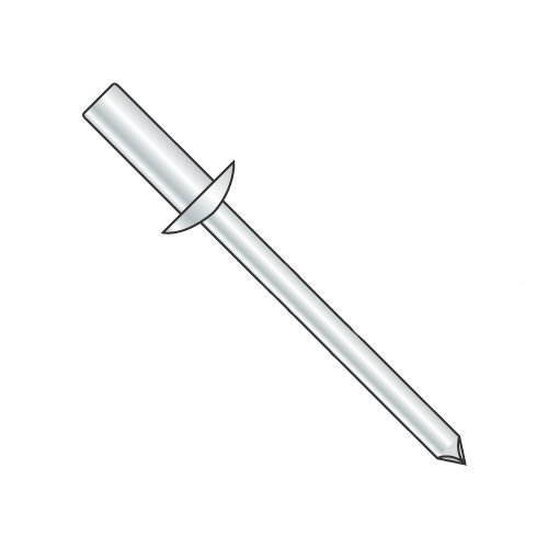 5/32" x .18"-.25" (#54) Closed End Blind Rivets/All Steel/Zinc/Barrel Length: .455" (Carton: 6,500 pcs)