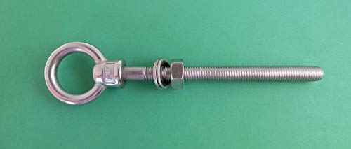Image of US STAINLESS Stainless Steel 316 (Shape Type 307) M10 Lifting Eye Bolt 10mm x 120mm Marine Grade