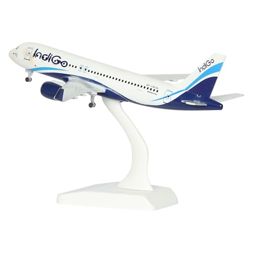 Image of ARTVARKO Big Size Indigo Airways Airlines Landing Gear Wheels Aeroplane Scale Model Die Cast Metal Aircraft Only for Display 20 Cm