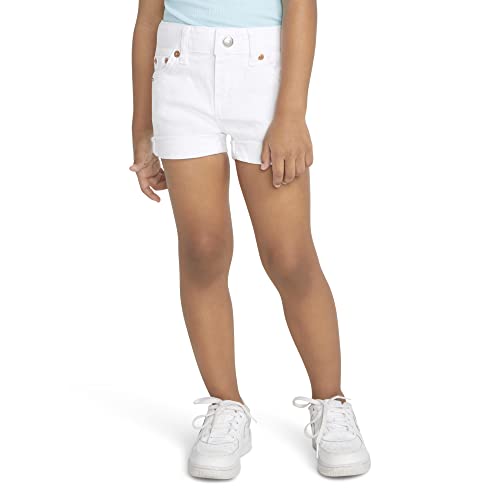 Levi's Girls' Girlfriend Fit Denim Shorty Shorts, Classic White, 6X #TOP2