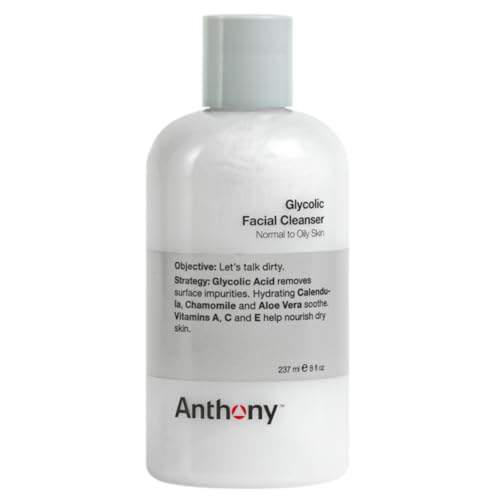 Anthony Glycolic Acid Face Wash, Glycolic Acid Cleanser for Men, 8 Fl Oz